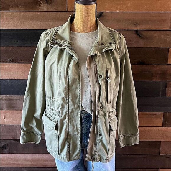Madewell Jackets & Blazers - Olive Green Madewell Utility Jacket Zip-Up Multi Pockets